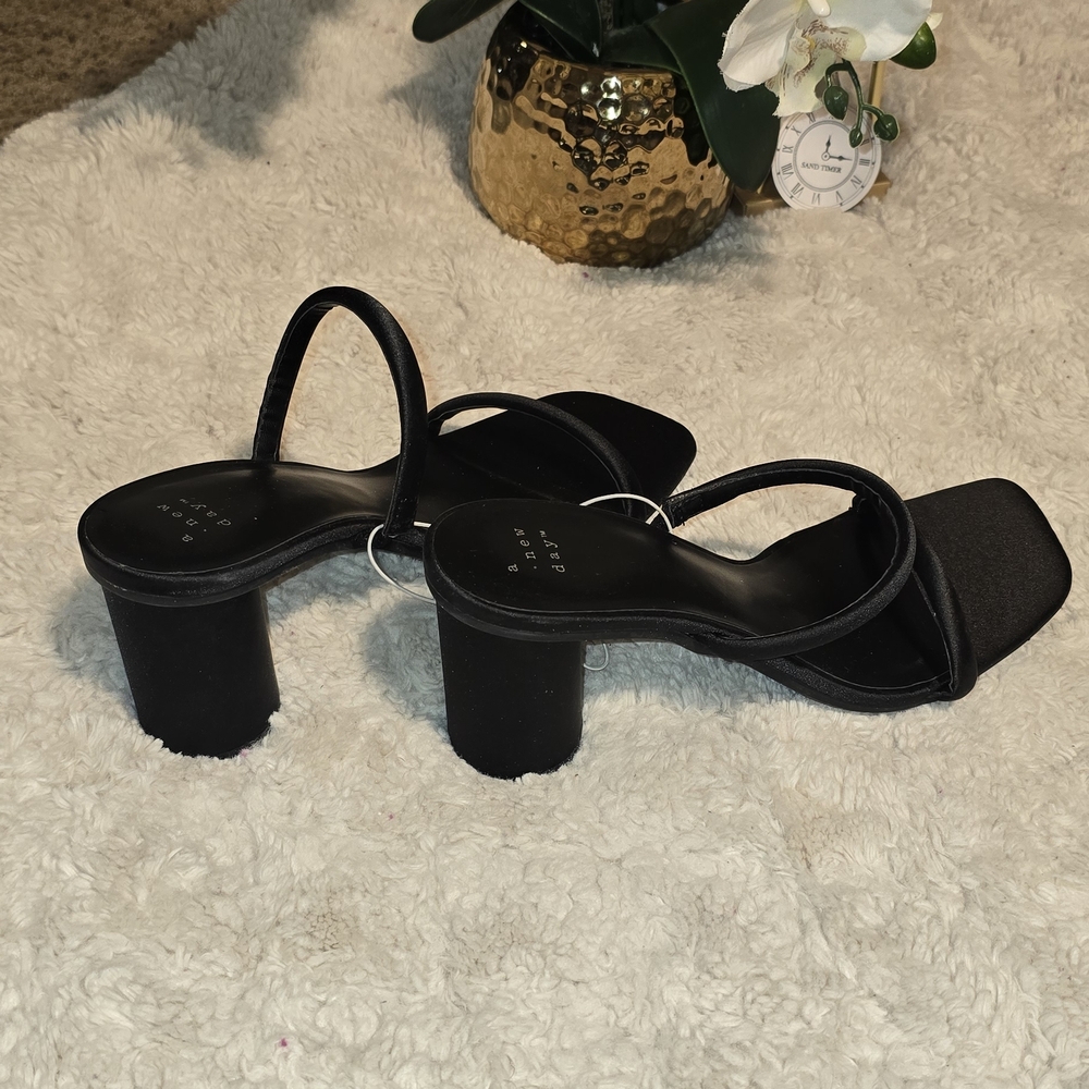 a new day Black Block Heel Sandals
